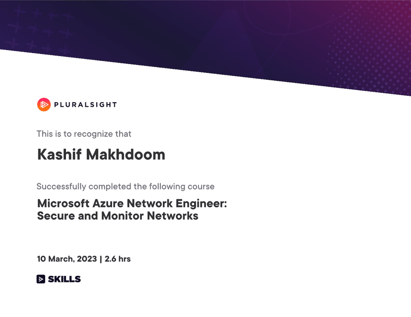 Microsoft Azure Network Engineer: Secure and Monitor Networks